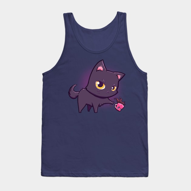 Cat Hates Mugs Tank Top by Susto